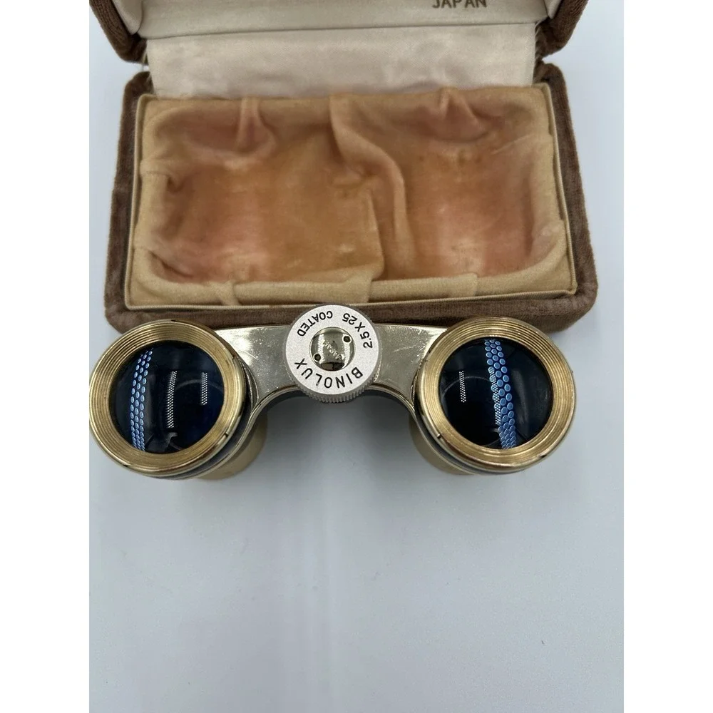 Opera Glasses Binolux 2.5x25 Coated Japan Decorative Design with Case